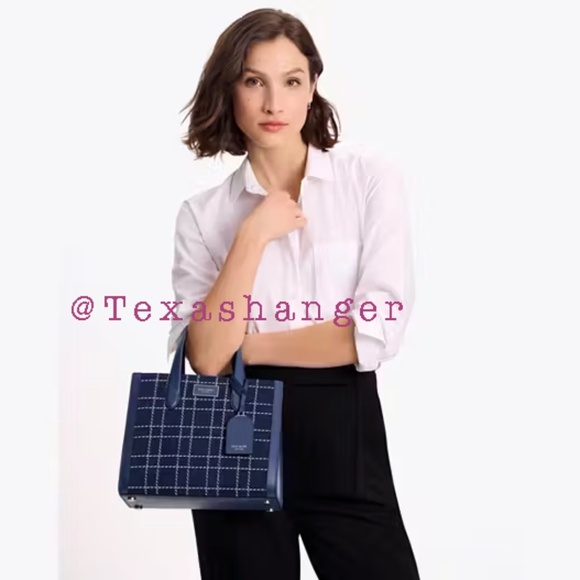 NWT Kate Spade Manhattan Denim Check Small Tote - Picture 6 of 14